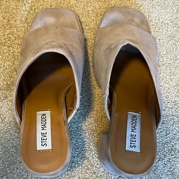 Steve Madden tan suede heeled sandal - Picture 3 of 3